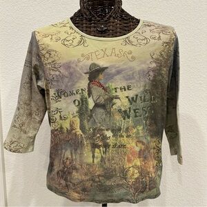 🌵 Vintage Cactus "Women of the Wild West" Graphic Top - XL